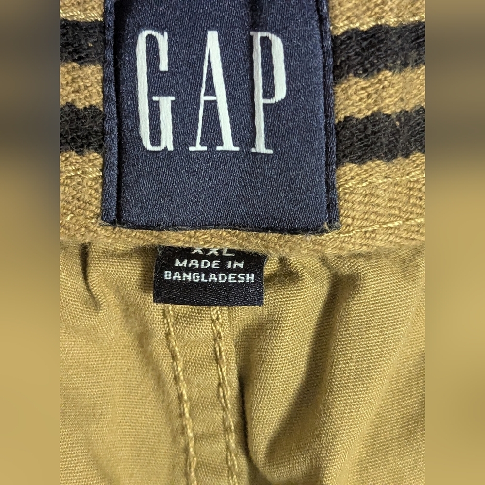Men's Gap Shorts XXL Stretch Twill Pull On Drawstring Elastic Waist Short Brown - Picture 3 of 6